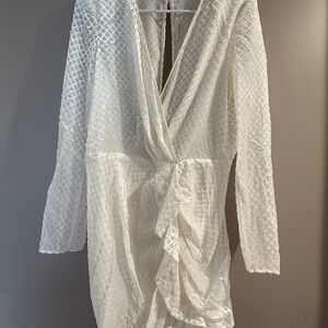 Ramy Brook White Textured Dress